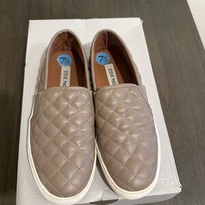 Steve Madden Quilted Slip-On Flats - Taupe